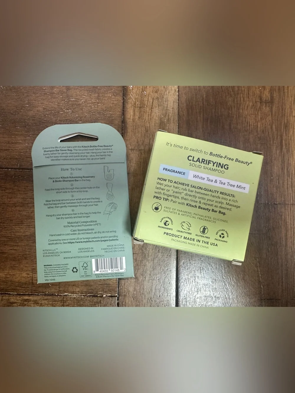 NEW Kitsch Tea Tree & Mint Clarifying Solid Shampoo with Bar Saver Bag